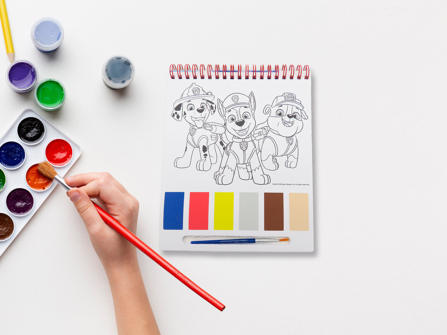 Paw Patrol Malblock mit Wasserfarben 20 Blatt Zeichenblock mit Pinsel