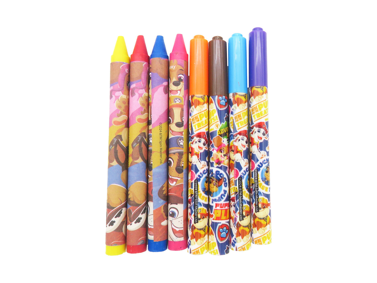 Paw Patrol Zeichenset Kinder Malstation mit 4 Markern 4 Buntstiften und Papierrolle