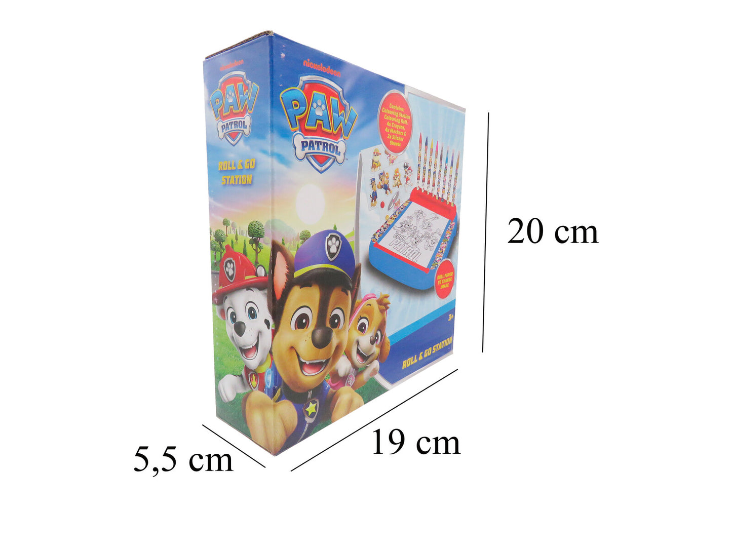 Paw Patrol Zeichenset Kinder Malstation mit 4 Markern 4 Buntstiften und Papierrolle