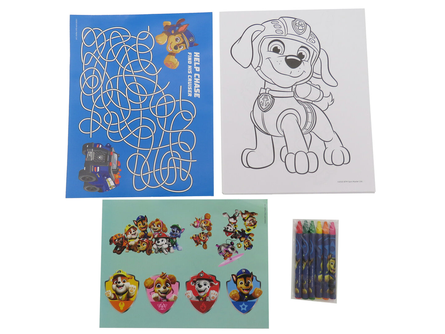 Paw Patrol Mal Aktivitätspaket Kinder mit 12 Malblättern 6 Buntstiften und Stickern