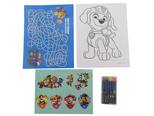 Paw Patrol Mal Aktivitätspaket Kinder mit 12 Malblättern 6 Buntstiften und Stickern