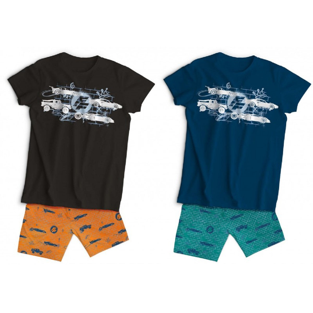 Fast & Furious Kinder Schlafanzug Set Kurzarm Baumwolle Sommer Pyjama Set 2 Teilig