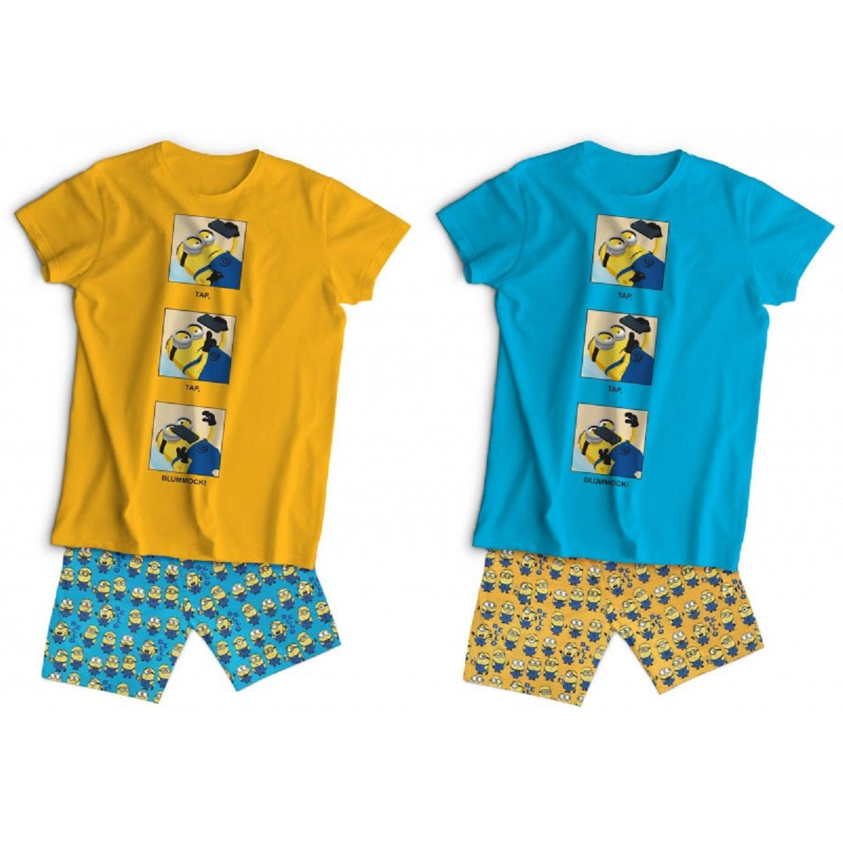 Minions Kinder Schlafanzug Set Kurzarm Baumwolle Sommer Pyjama Set 2 Teilig