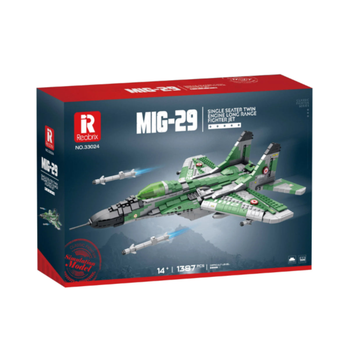 Reobrix 33024 Kampfjet Klemmbaustein Flugzeug 1387 Teile ab 14
