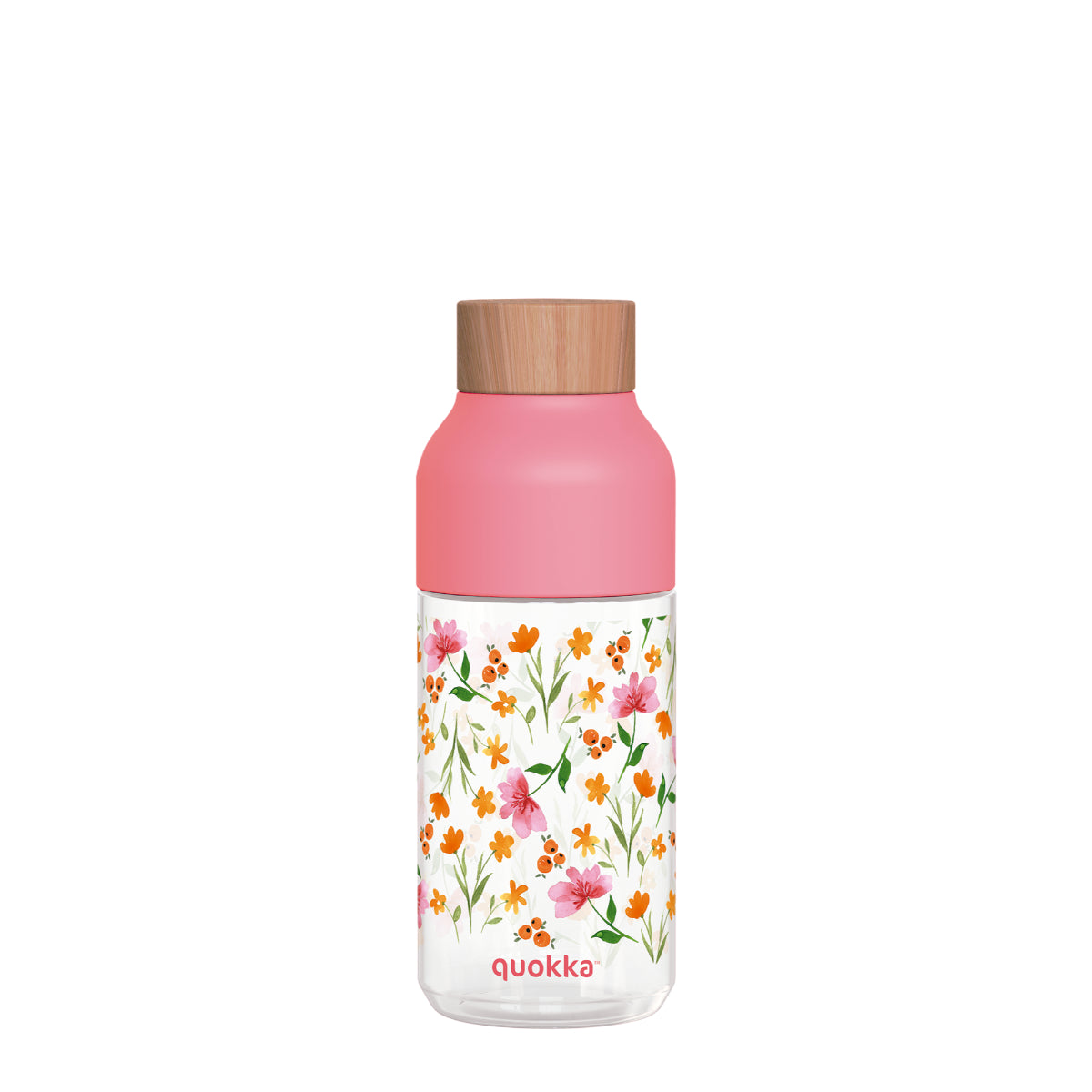 Quokka Ice Wasserflasche 570 ml Pink Flowers für kalte Getränke