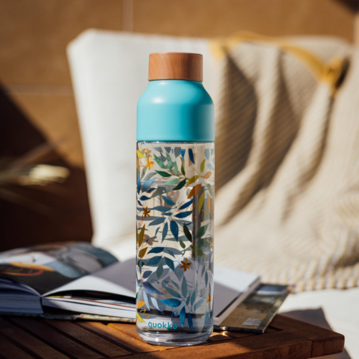 Quokka Trinkflasche 840 ml Leaves Ecozen auslaufsicher