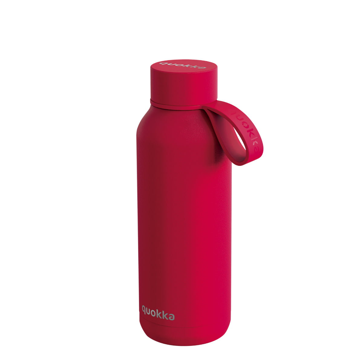 Quokka Cherry Red Thermo Trinkflasche aus Edelstahl 510 ml Isolierflasche mit Trageschlaufe