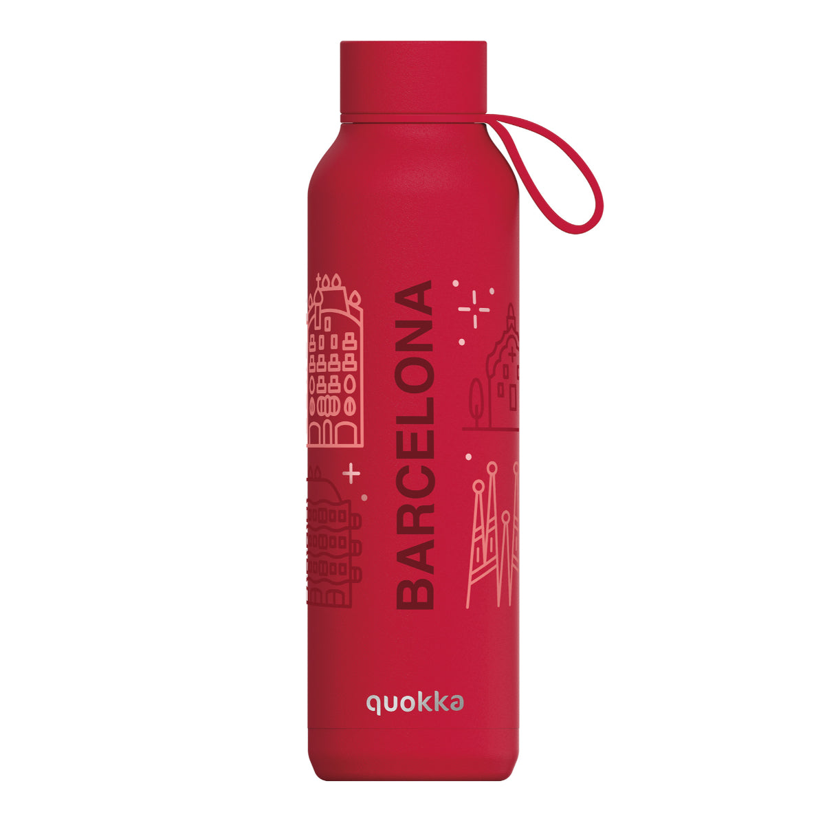 Quokka Barcelona Edelstahl Trinkflasche isoliert 630 ml Thermoflasche mit Trageschlaufe