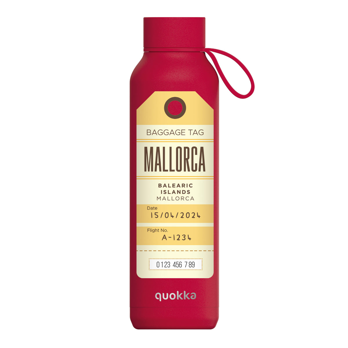 Quokka Mallorca Label Edelstahl Trinkflasche isoliert 630 ml Thermoflasche mit Trageschlaufe