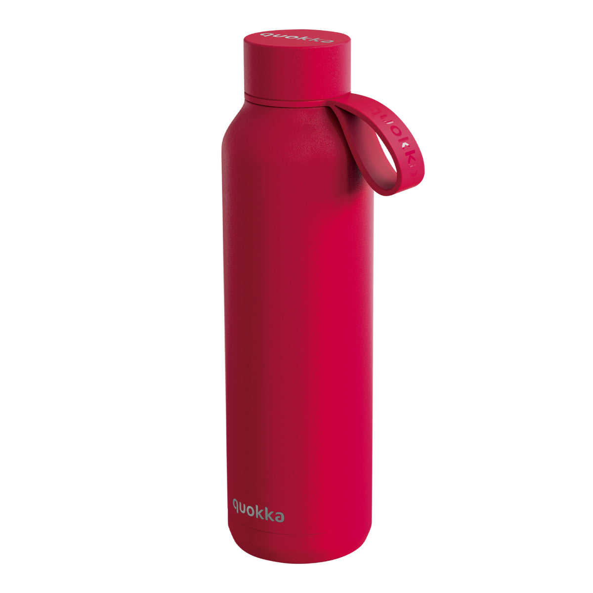 Quokka Cherry Red Edelstahl Trinkflasche isoliert 630 ml Thermoflasche mit Trageschlaufe