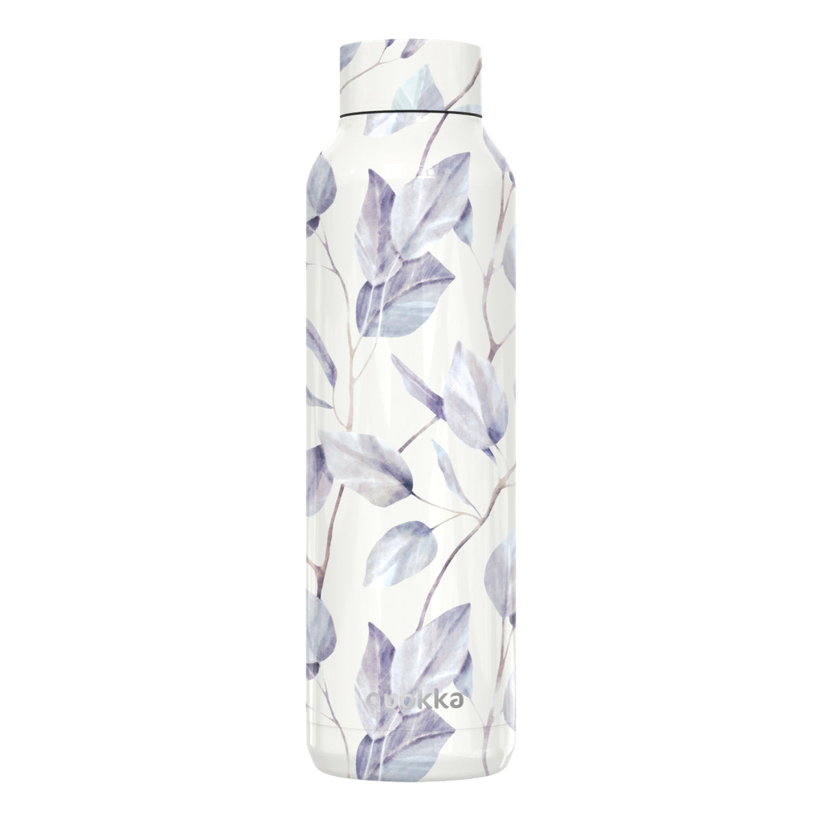 Quokka Solid Trinkflasche 630 ml GRAY BOUQUET Edelstahl Doppelwandig Heiß Kalt isoliert