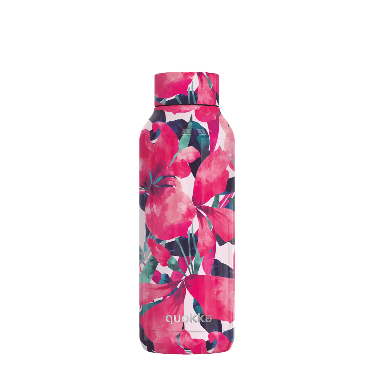 Quokka Solid Trinkflasche 510 ml PINK BLOOM Edelstahl Doppelwandig Heiß Kalt isoliert