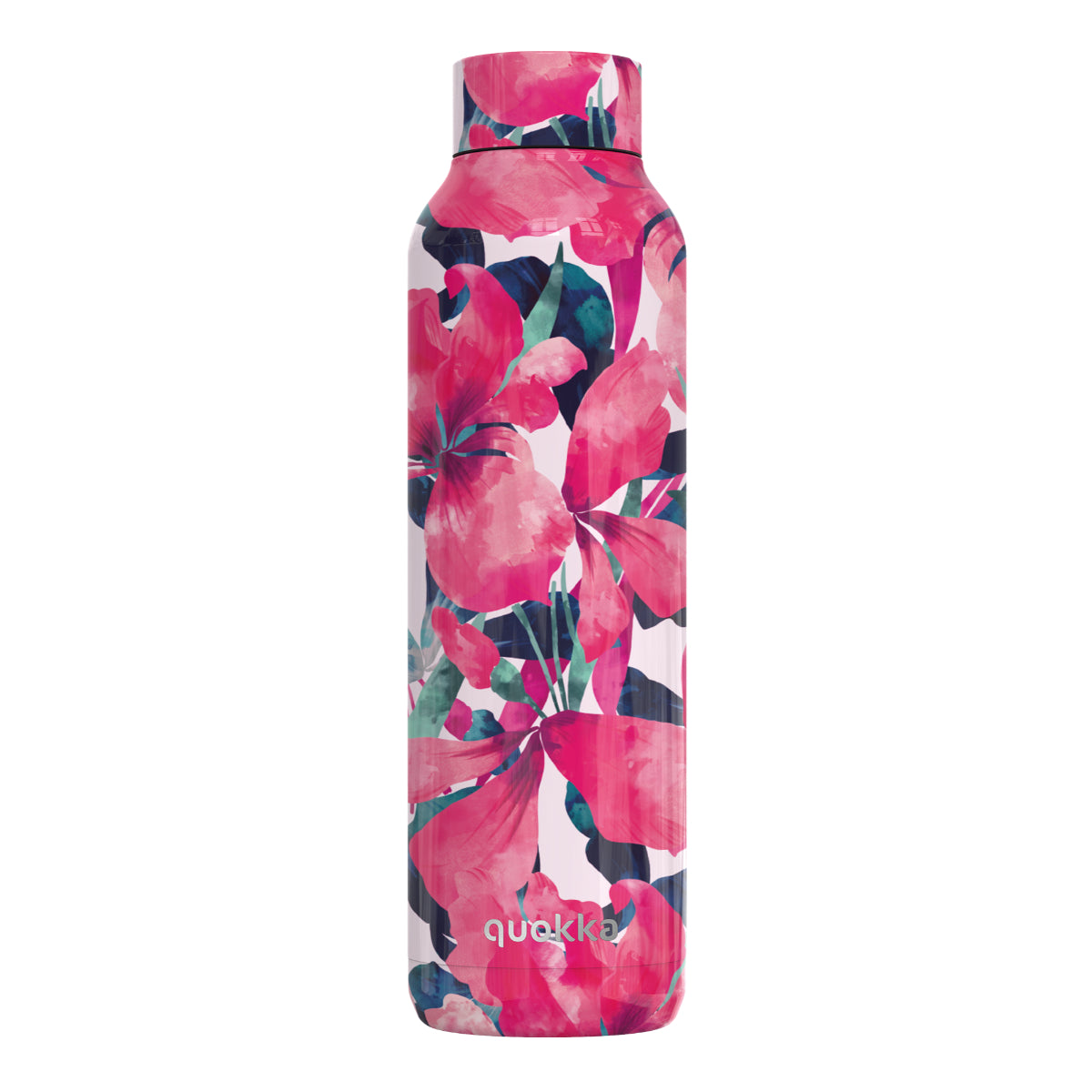 Quokka Solid Trinkflasche 630 ml PINK BLOOM Edelstahl Doppelwandig Heiß Kalt isoliert