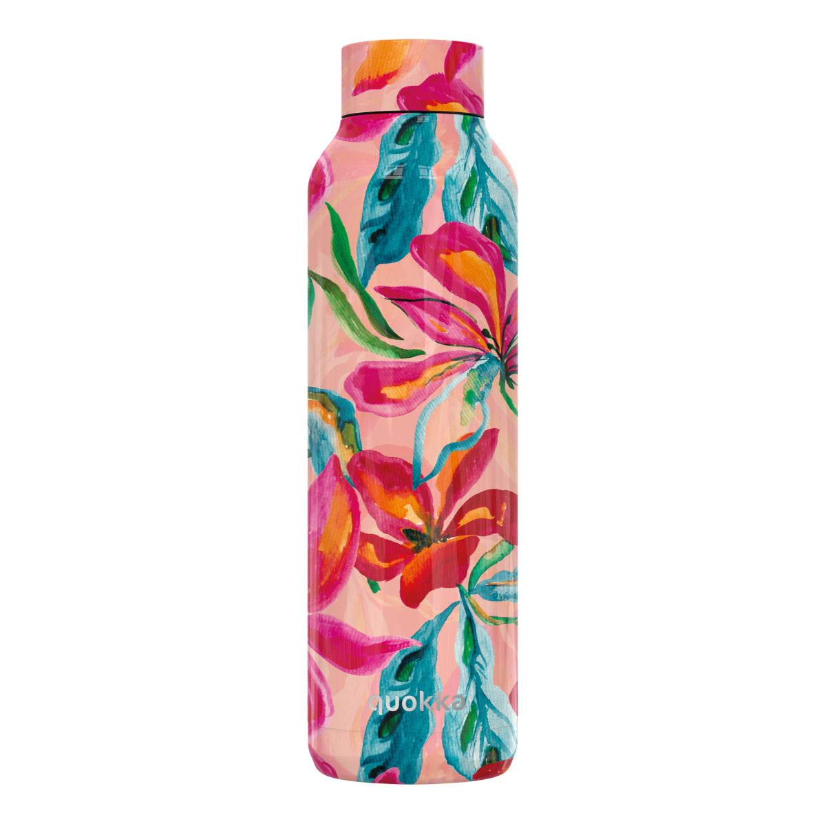 Quokka Solid Trinkflasche 630 ml TROPICAL BLOOM Edelstahl Doppelwandig Heiß Kalt isoliert