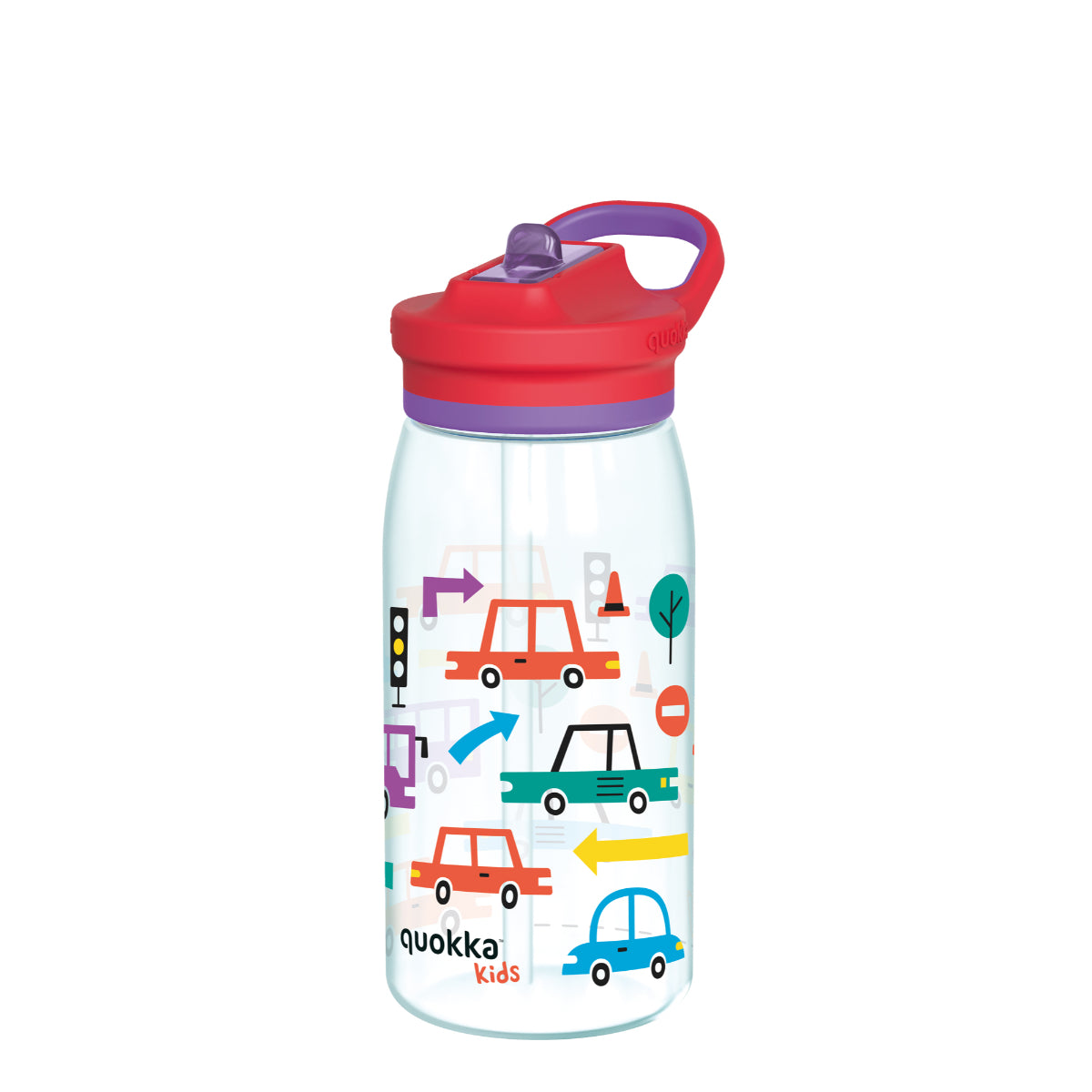 Quokka Glow Kids Flasche CARS 580 ml mit Tragekupplung