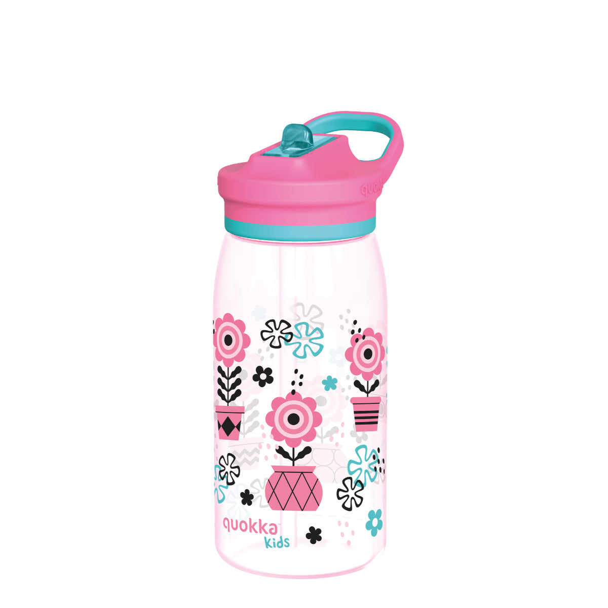Quokka Glow Kids Flasche MELODIC FLOWERS 580 ml mit Tragekupplung