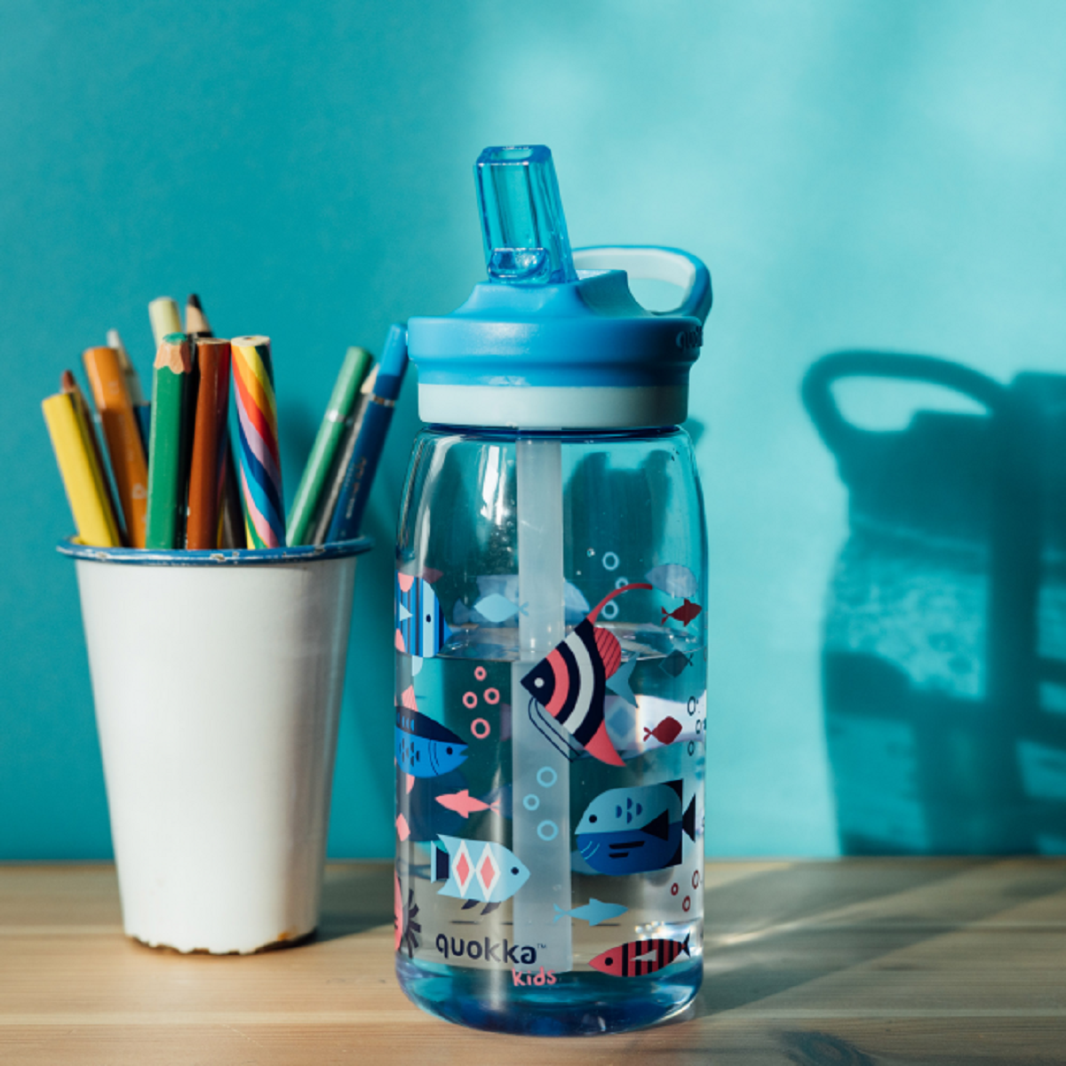 Quokka Glow Kids Flasche SEA LIFE 580 ml mit Tragekupplung