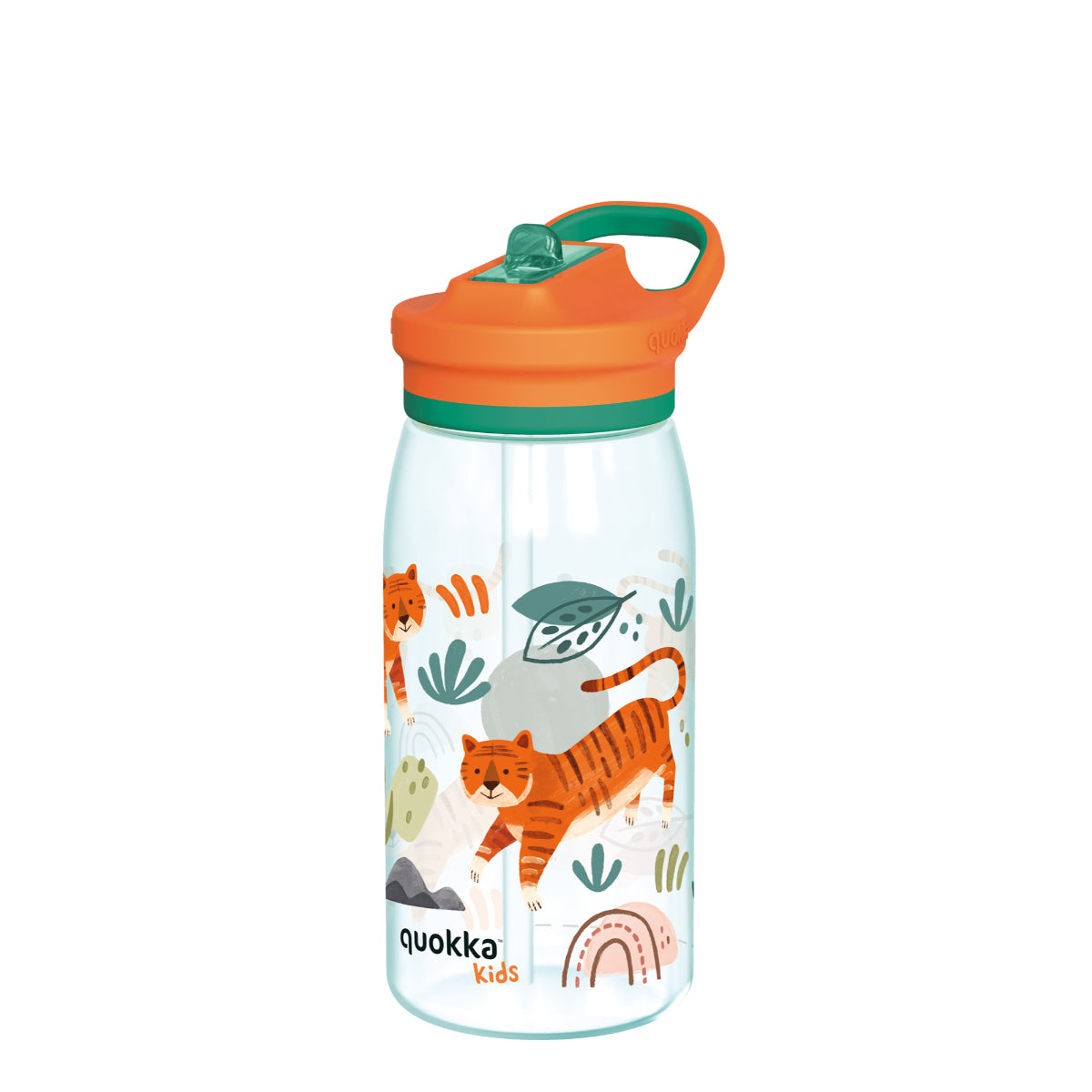 Quokka Glow Kids Flasche TIGERS 580 ml mit Tragekupplung