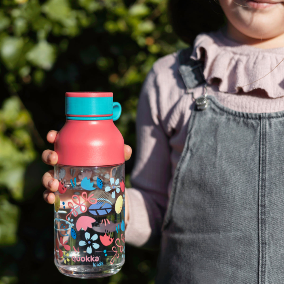 Quokka Ice Kids Trinkflasche 430 ml FLOWERS Abnehmbare Austattung