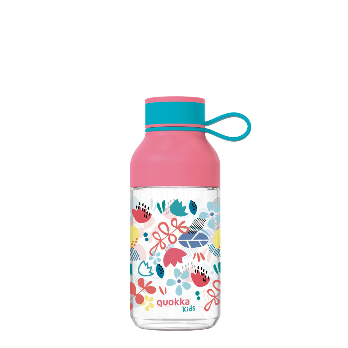 Quokka Ice Kids Trinkflasche 430 ml FLOWERS Abnehmbare Austattung
