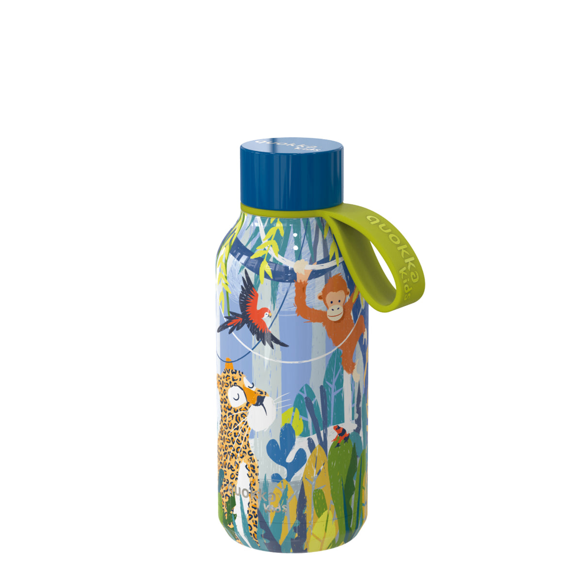 Quokka JUNGLE Trinkflasche 330 ml Solid Kids Edelstahl Flasche Hält Kalt & Warm