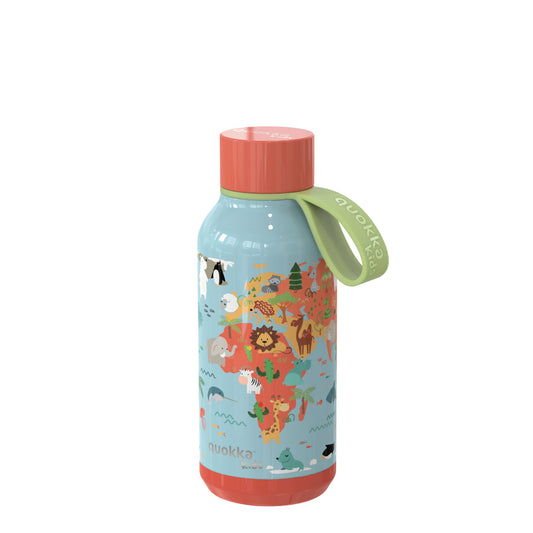 Quokka MAP OF LIFE Trinkflasche 330 ml Solid Kids Edelstahl Flasche Hält Kalt & Warm