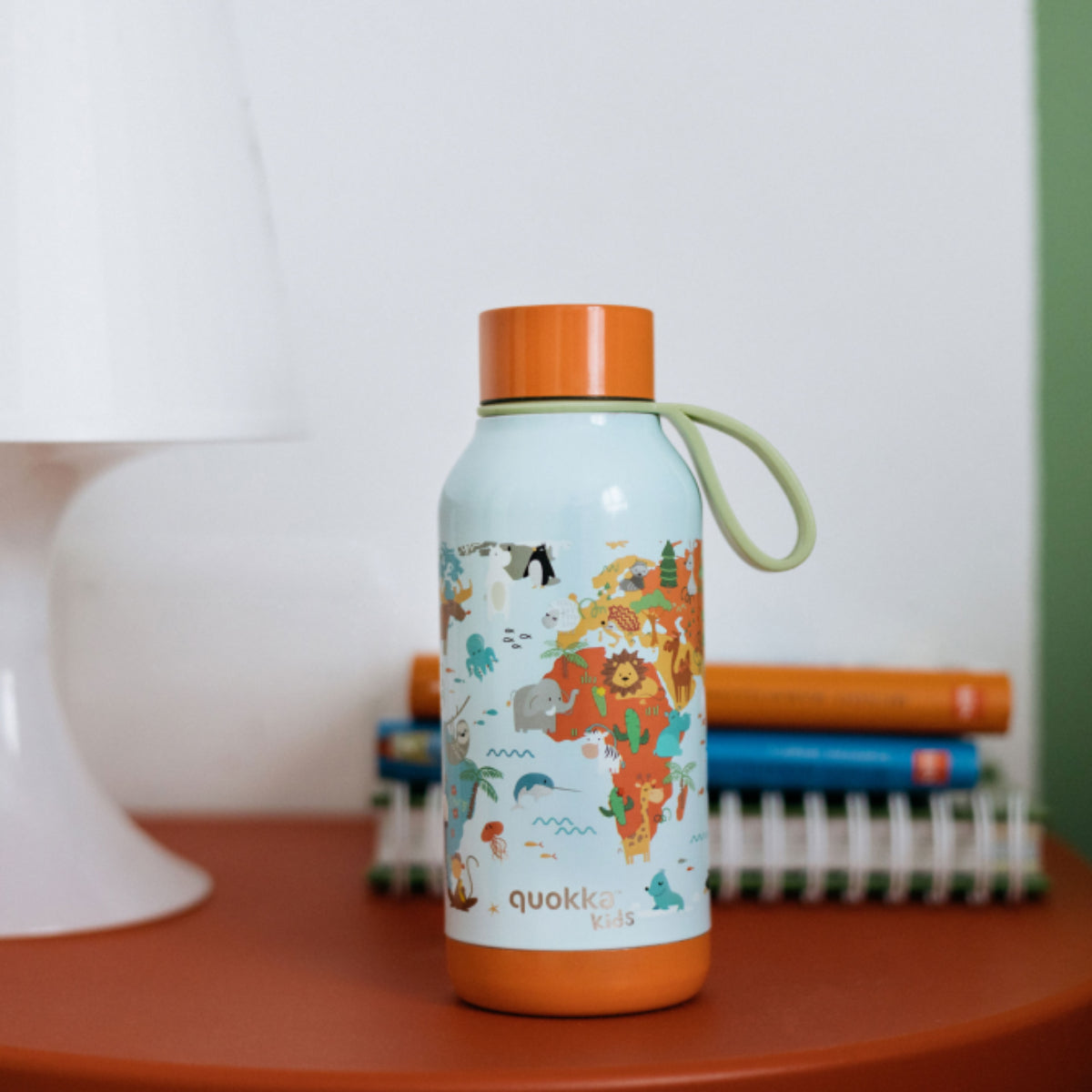 Quokka MAP OF LIFE Trinkflasche 330 ml Solid Kids Edelstahl Flasche Hält Kalt & Warm