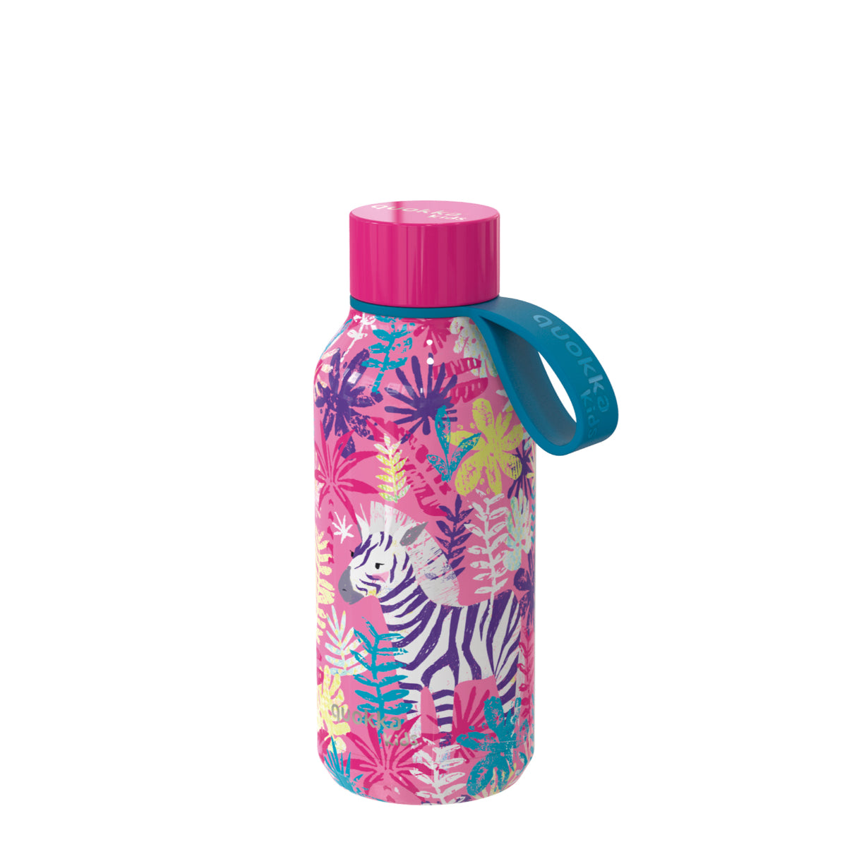 Quokka ZEBRAS Trinkflasche 330 ml Solid Kids Edelstahl Flasche Hält Kalt & Warm