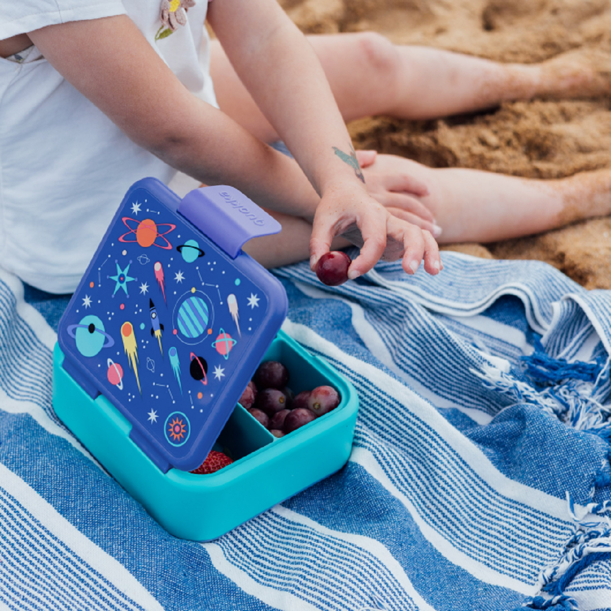 Quokka Space Brotdose Doppelwand Kinder Lunchbox 3-Fächer