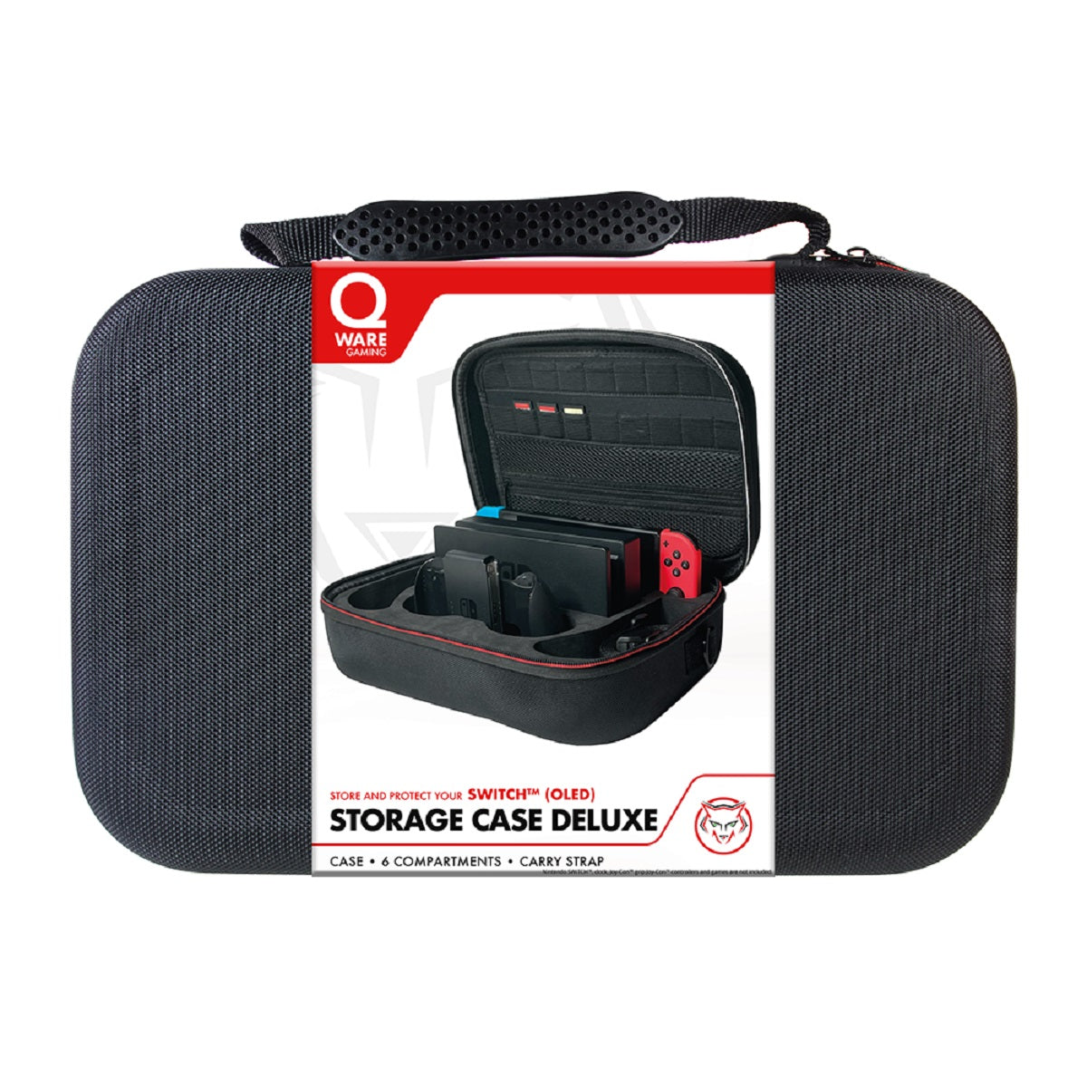 Qware Deluxe Aufbewahrungstasche – Luxus Storage Case kompatibel mit Nintendo Switch