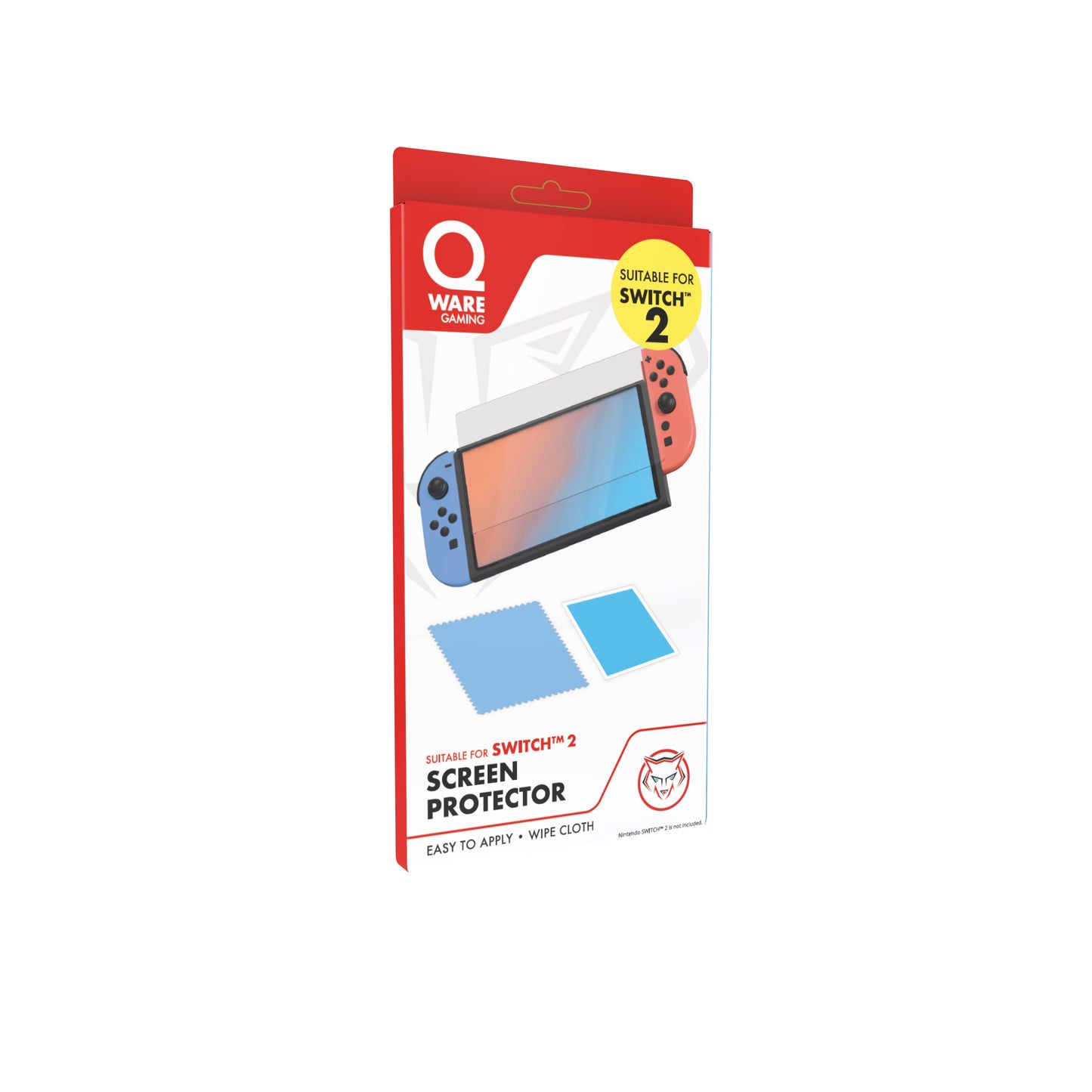 Qware Schutzfolie kompatibel mit Nintendo Switch 2 – Klare Displayschutzfolie gegen Kratzer