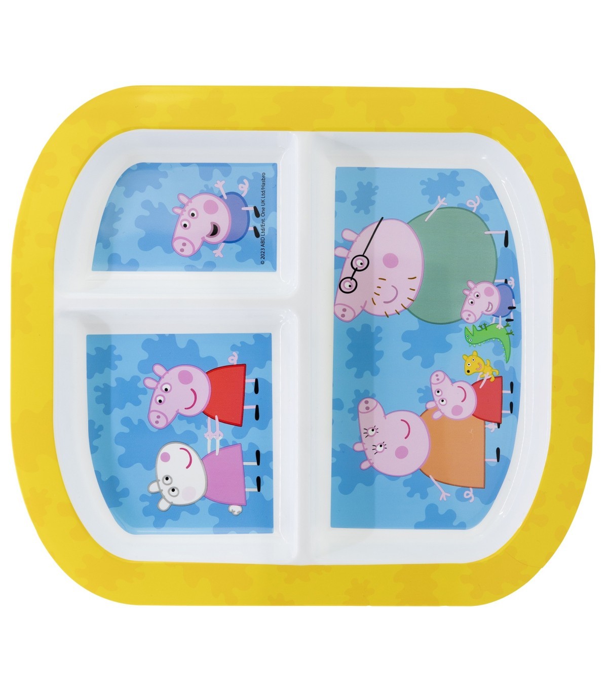 Peppa Pig Teller mit 3 Fächern Kinder Rechteckteller Esslernteller mikrowellengeeignet