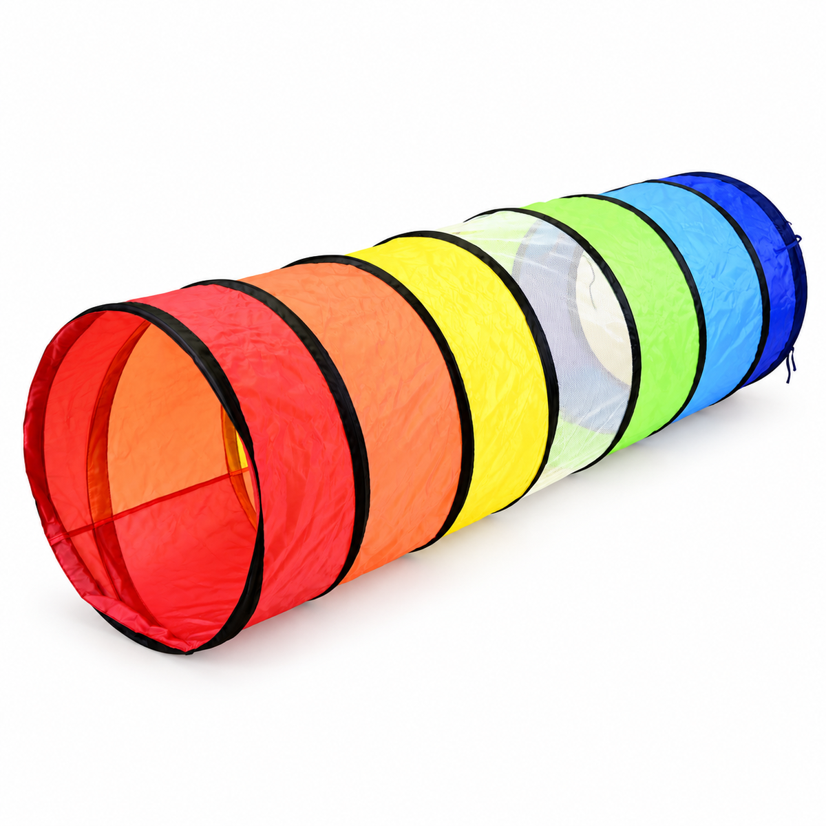 Regenbogen Kindertunnel Spieltunnel Krabbeltunnel Mehrfarbig Spielzeug 180 cm für Drinnen und Draußen