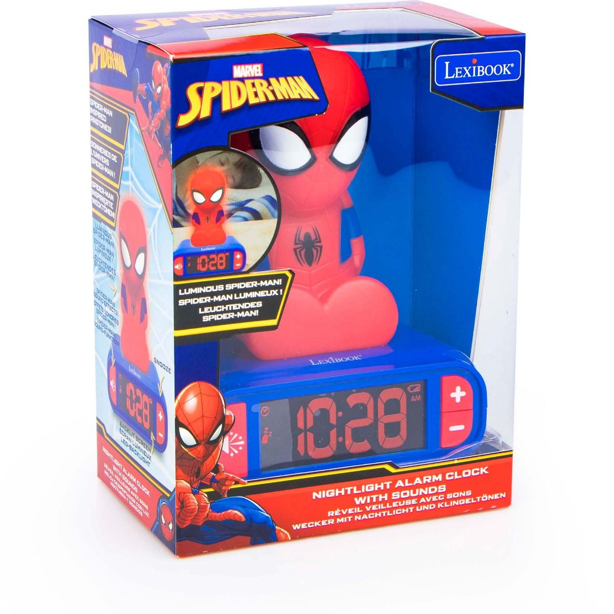 Spiderman Wecker mit Nachtlicht und 3D-Sounds – Superhelden-Aufwachen