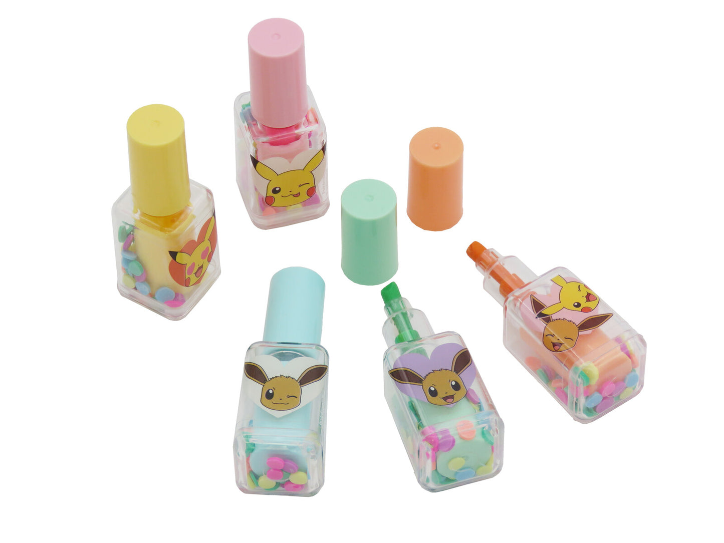 Pokémon Marker Set 5 teilig Textmarker in Nagellackform