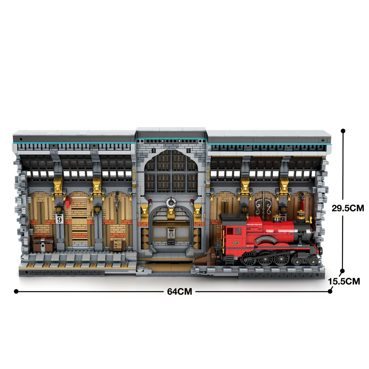 Reobrix 66031 Bahnhof Gebäude Klemmbaustein Modell mit Zug 3060 Teile ab 14