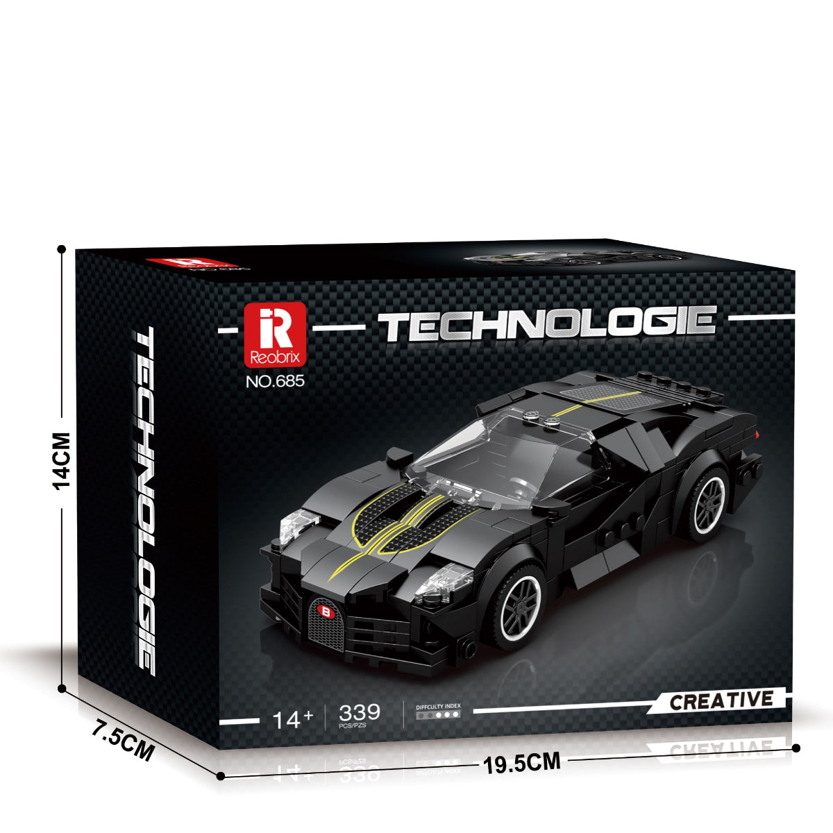 Reobrix 685 Rennwagen 1:24 Klemmbaustein Auto 298 Teile ab 14