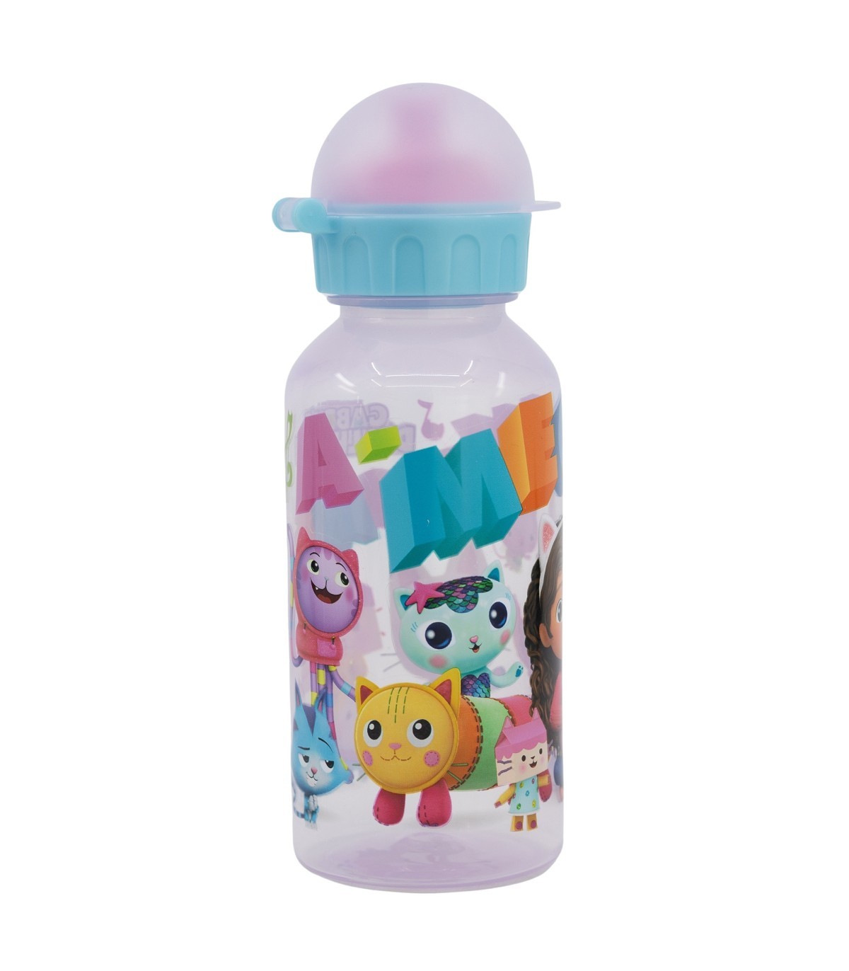 Gabby's Dollhouse Kinder Trinkflasche 370 ml Schulflasche mit Sicherheitskappe