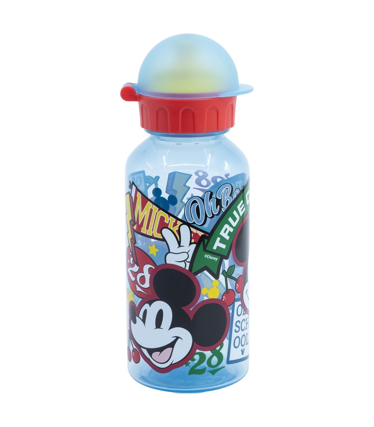 Disney Mickey Mouse Kinder Trinkflasche 370 ml Schulflasche mit Sicherheitskappe