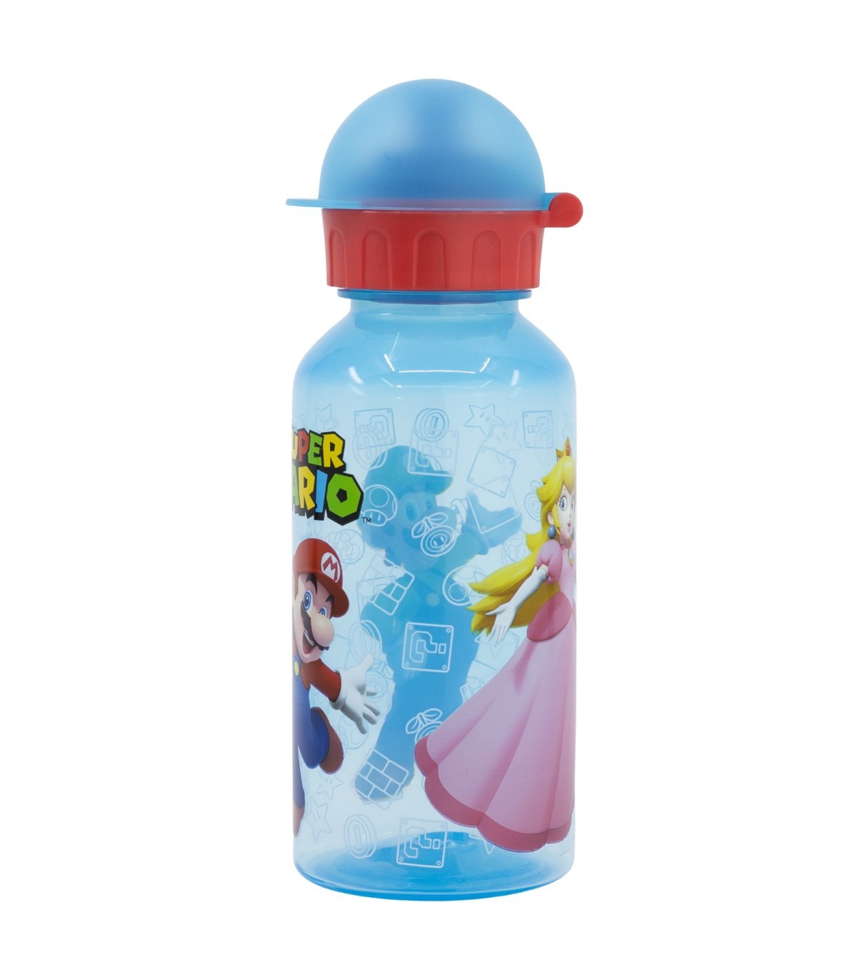 Super Mario Kinder Trinkflasche 370 ml Schulflasche mit Sicherheitskappe