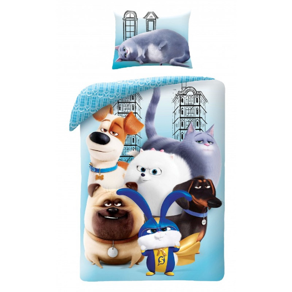 Secret Life Of Pets Bettwäsche Set aus Baumwolle Bettdeckenbezug 160 × 200 cm mit 70 × 80 cm Kissenbezug