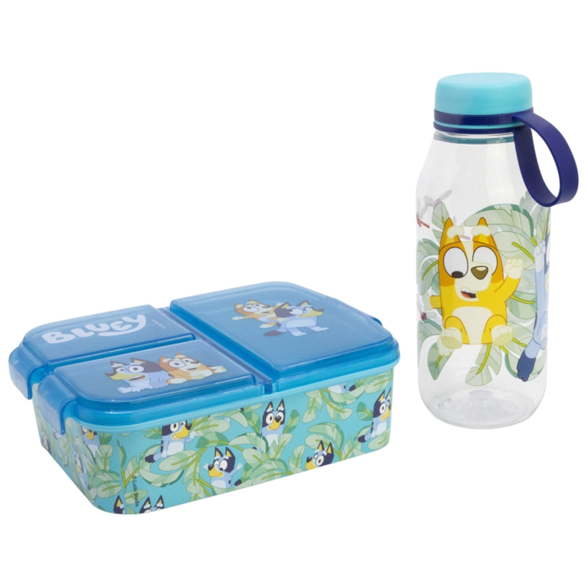 Bluey Kinder Lunch Set Adventure Flasche 650 ml und Snackbox
