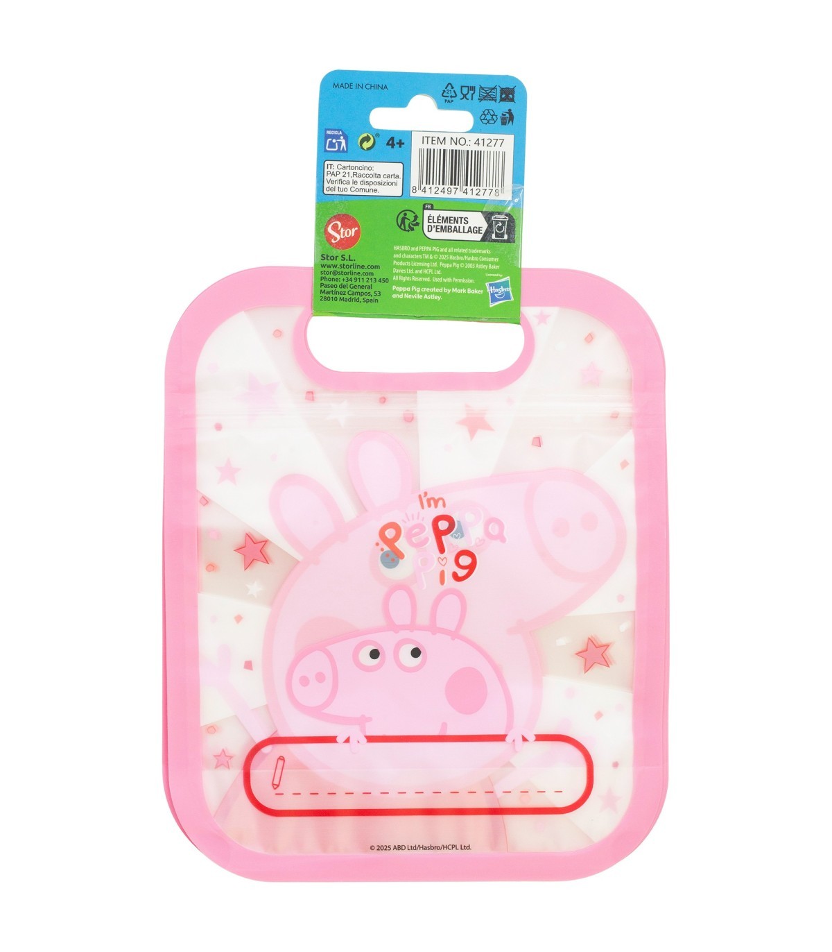 Peppa Pig 4 Stück Snackbeutel mit Zip Verschluss für Obst Kekse und Snacks
