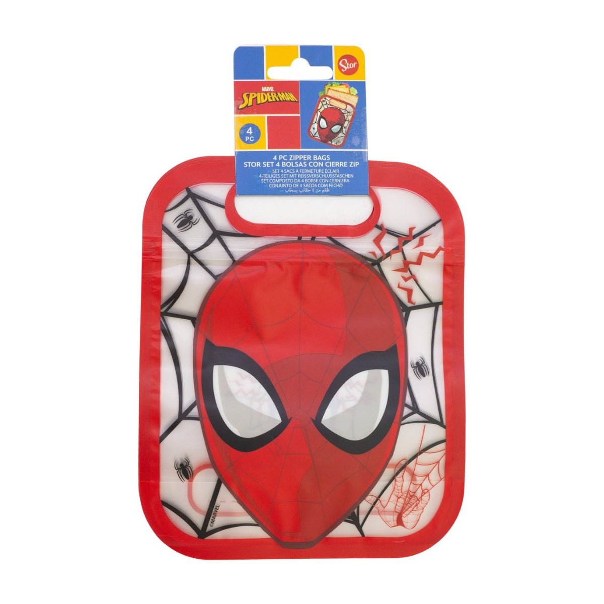 Spiderman 4 Stück Snackbeutel mit Zip Verschluss für Obst Kekse und Snacks