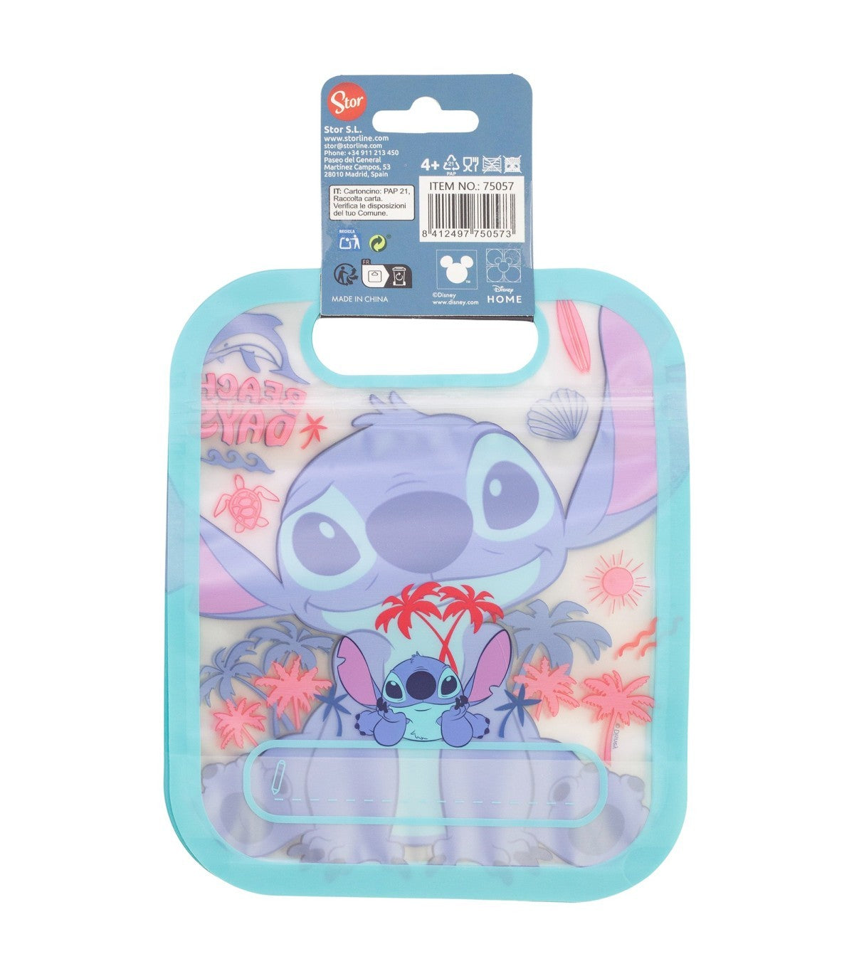 Disney Lilo & Stitch 4 Stück Snackbeutel mit Zip Verschluss für Obst Kekse und Snacks