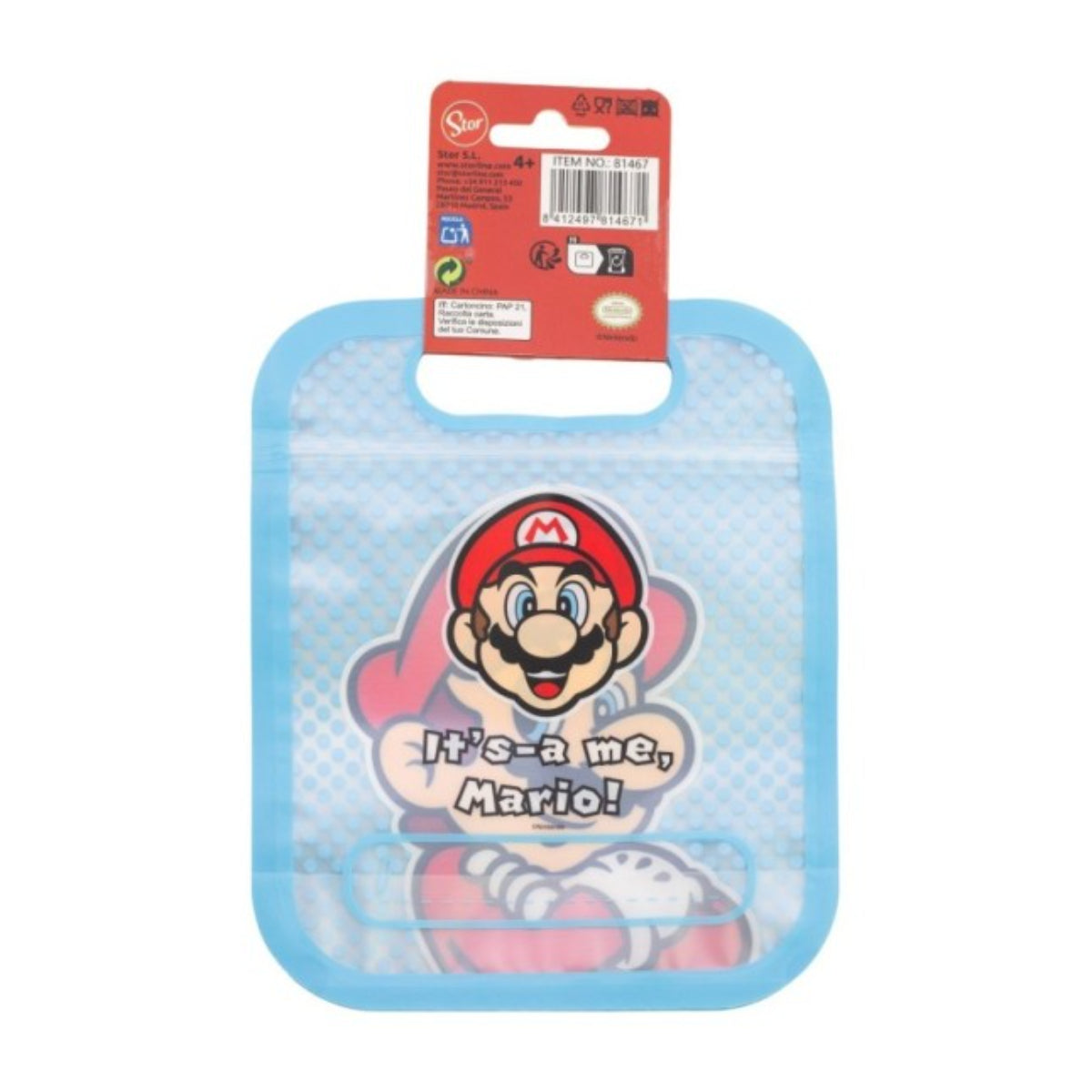 Super Mario 4 Stück Snackbeutel mit Zip Verschluss für Obst Kekse und Snacks