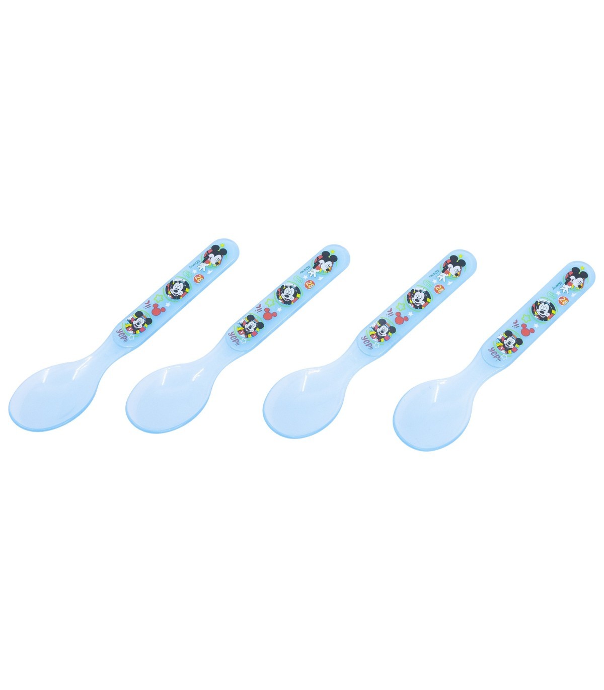 Disney Mickey Mouse Kinder Löffel Set 4 teilig geeignet für Mikrowelle und Spülmaschine ab 4 Jahre