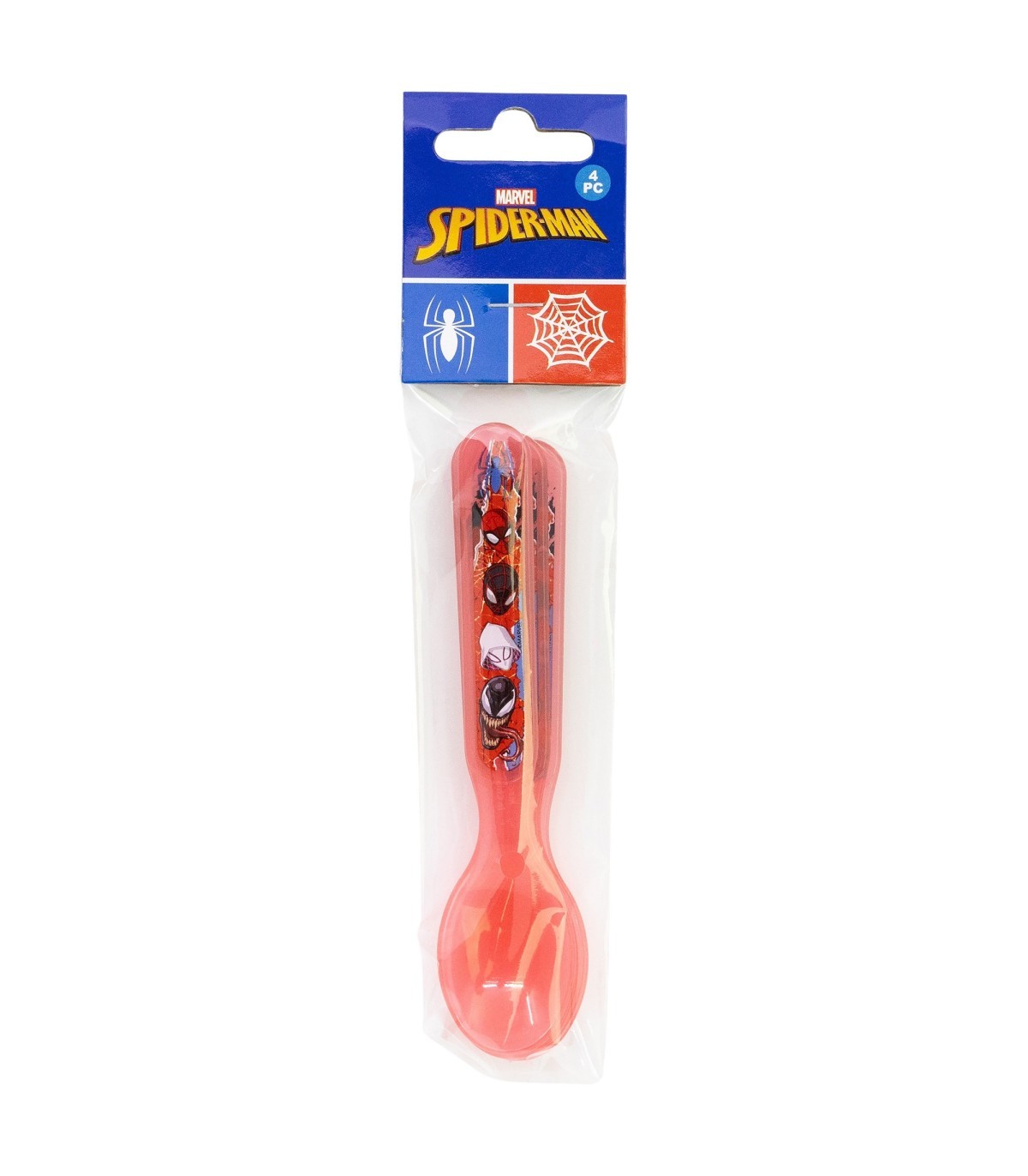 Spiderman Kinder Löffel Set 4 teilig geeignet für Mikrowelle und Spülmaschine ab 4 Jahre