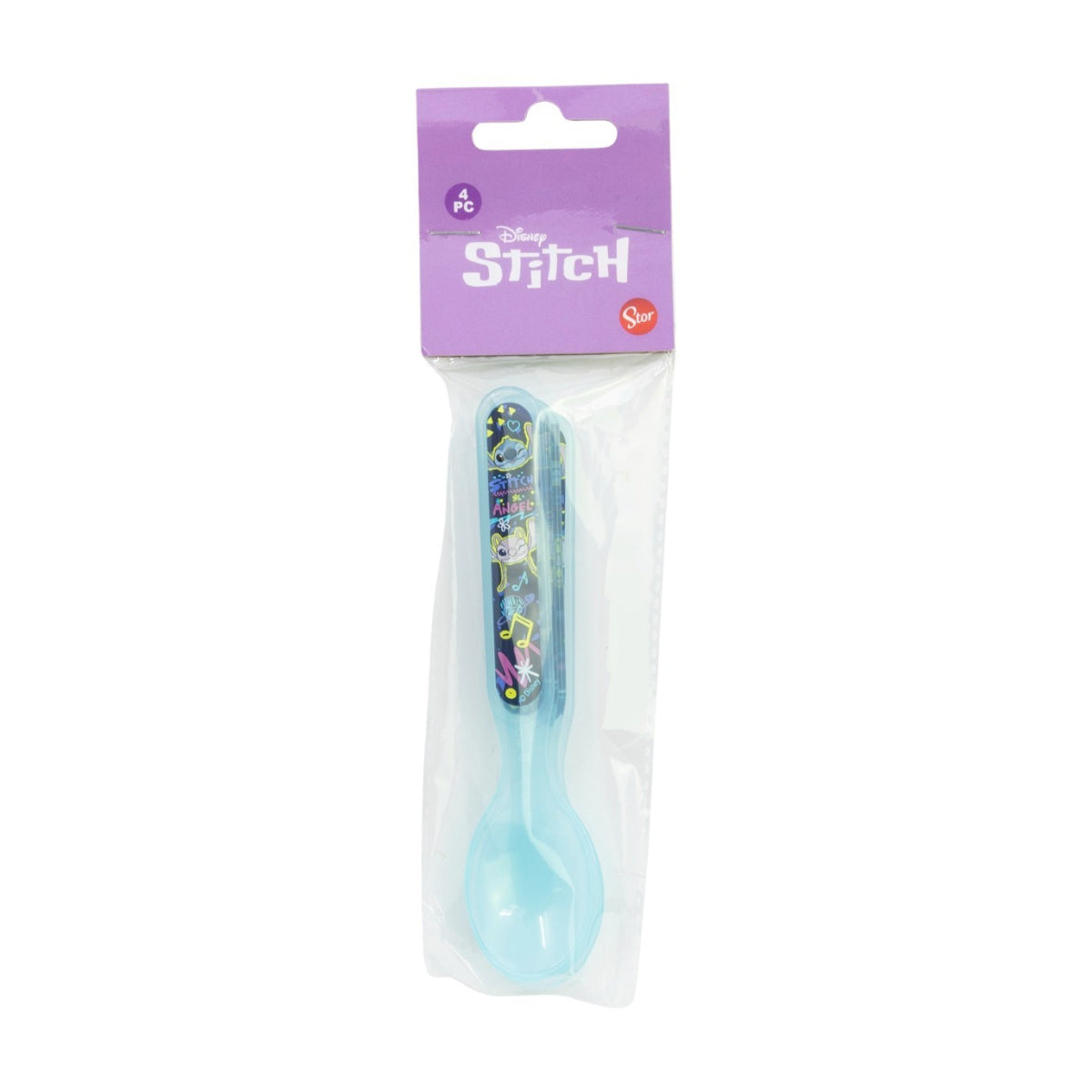Disney Stitch Kinder Löffel Set 4 teilig geeignet für Mikrowelle und Spülmaschine ab 4 Jahre