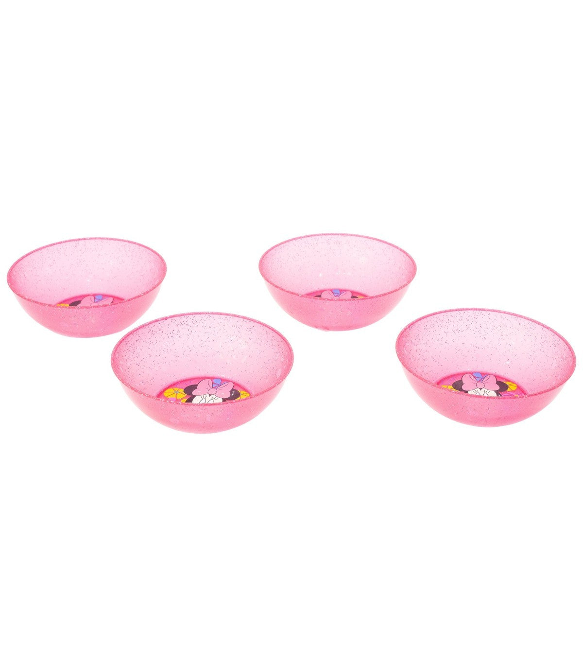 Disney Minnie Mouse Kinder Schalen Set 4 teilig Polypropylen für Zuhause Kindergarten und Ausflug